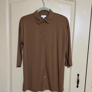 J Jill tunic top with buttons Size XS Chocolate Brown